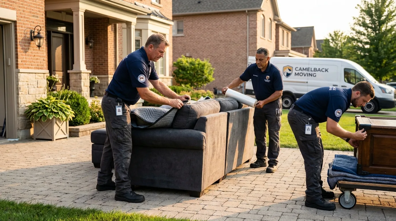 Large estate moving crew wrapping furniture in Truth or Consequences, NM